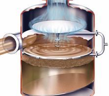 Sectional diagram of a single stage V-tex